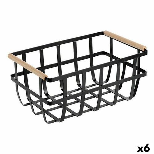 Multibrug kurv Confortime Sort 36 x 22 x 15,5 cm (6 enheder)