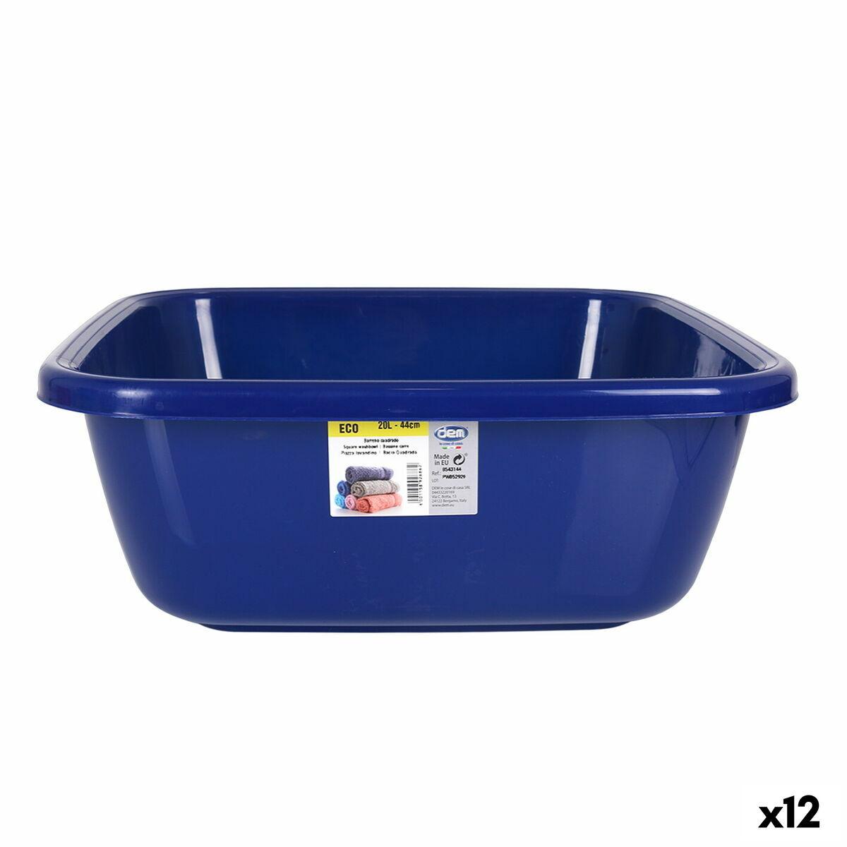Opvaskebalje Dem Eco Blå 20 L Firkantet 44 x 44 x 17 cm (12 enheder)