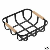 Multibrug kurv Confortime Sort 23 x 23 x 8 cm (6 enheder)