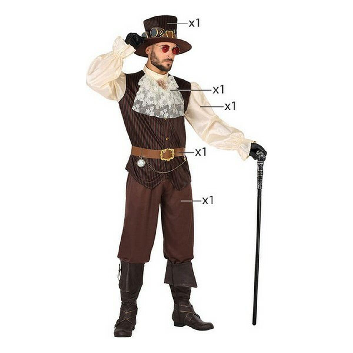 Kostume til voksne DISFRAZ STEAMPUNK M-L Steampunk Brun (5 Dele) M/L