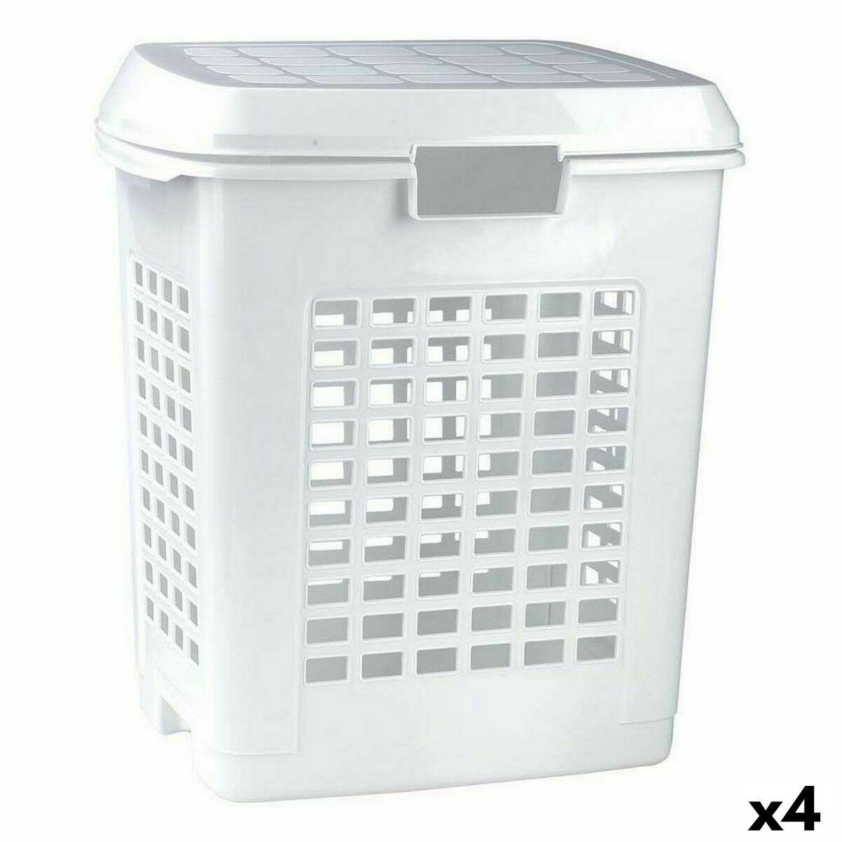 Vasketøjskurv Hvid 50 L (4 enheder)