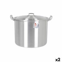 Gryde med låg Aluminium 39 x 33 x 27 cm (2 enheder)