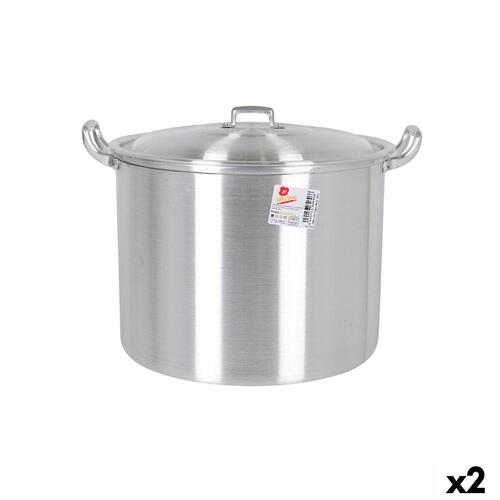 Gryde med låg Aluminium 39 x 33 x 27 cm (2 enheder)