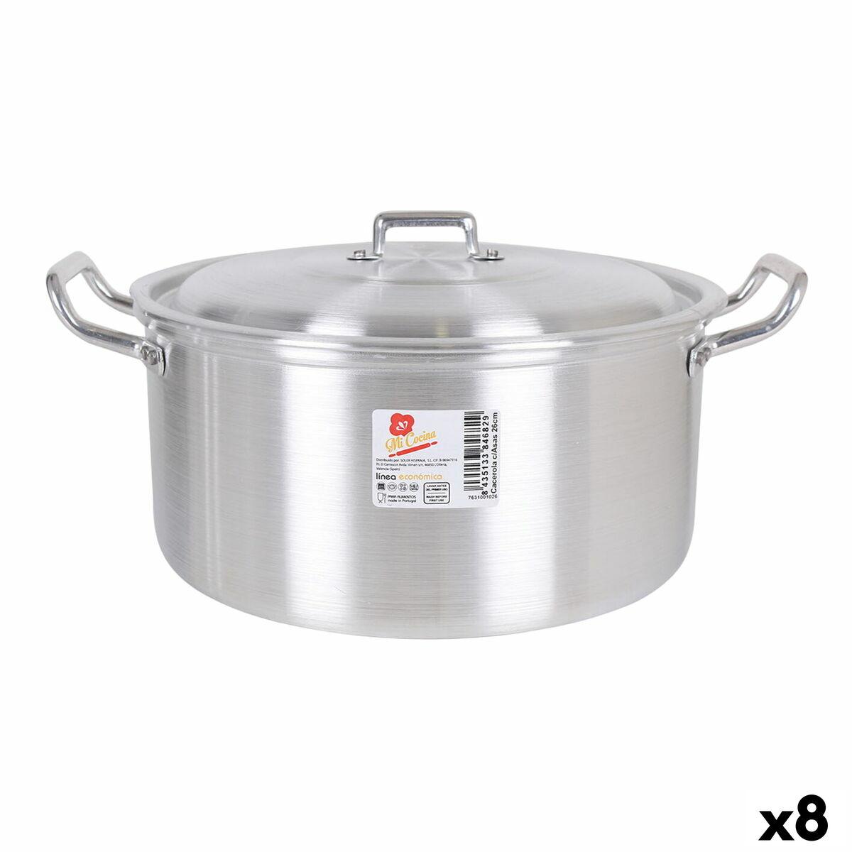 Gryde Med Låg Aluminium 33,5 x 28 x 15 cm (8 enheder)