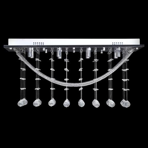 Hvid Loft Lampe med glitrende Glas Crystal Beads 8 x G9 29 cm