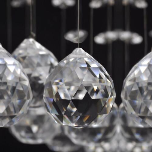 Hvid Loft Lampe med glitrende Glas Crystal Beads 8 x G9 29 cm