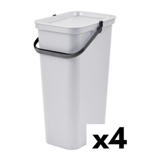 Affaldsspand til genbrug Tontarelli Moda 38 L Hvid (4 enheder)