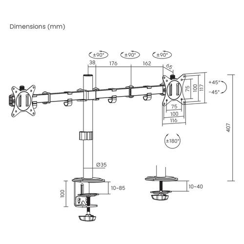 Skærmholder MacLean MC-754N 17" 32"