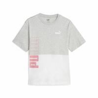 Kortærmet T-shirt til Kvinder Puma Power Colorblock Hvid Grå M