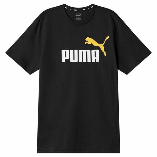 Kortærmet T-shirt til Mænd Puma Ess+ 2 Col Logo Sort XL