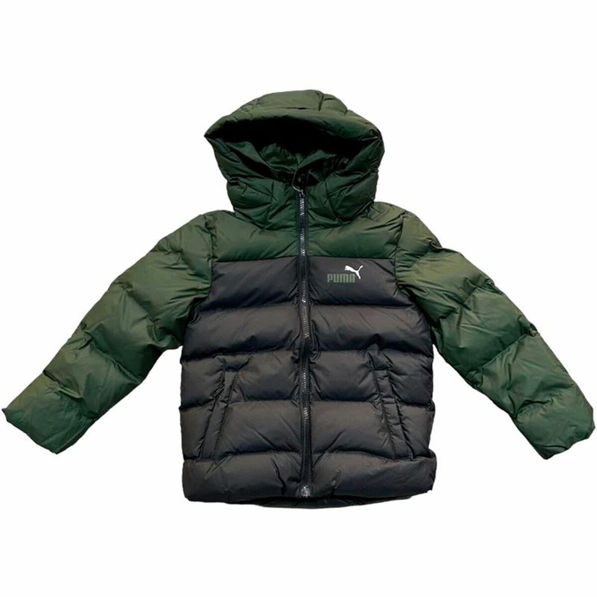 Sportsjakke til børn Puma Colourblock Poly Sort/Grøn 5-6 år