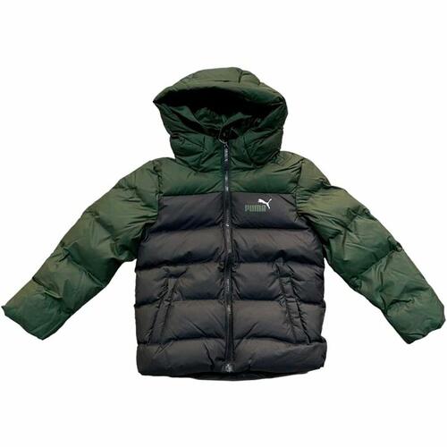 Sportsjakke til børn Puma Colourblock Poly Sort/Grøn 9-10 år