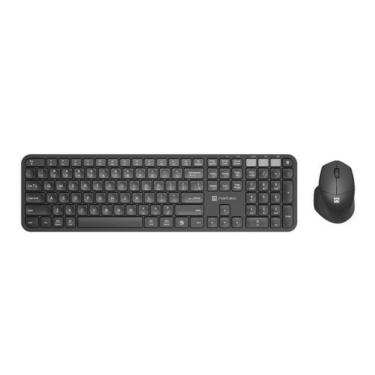 Tastatur og mus Natec NKL-1998 Qwerty US Sort