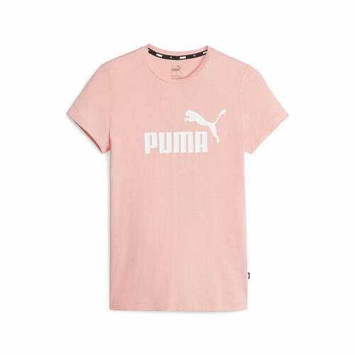 Kortærmet T-shirt til Kvinder Puma Ess Logo Lyserød XS