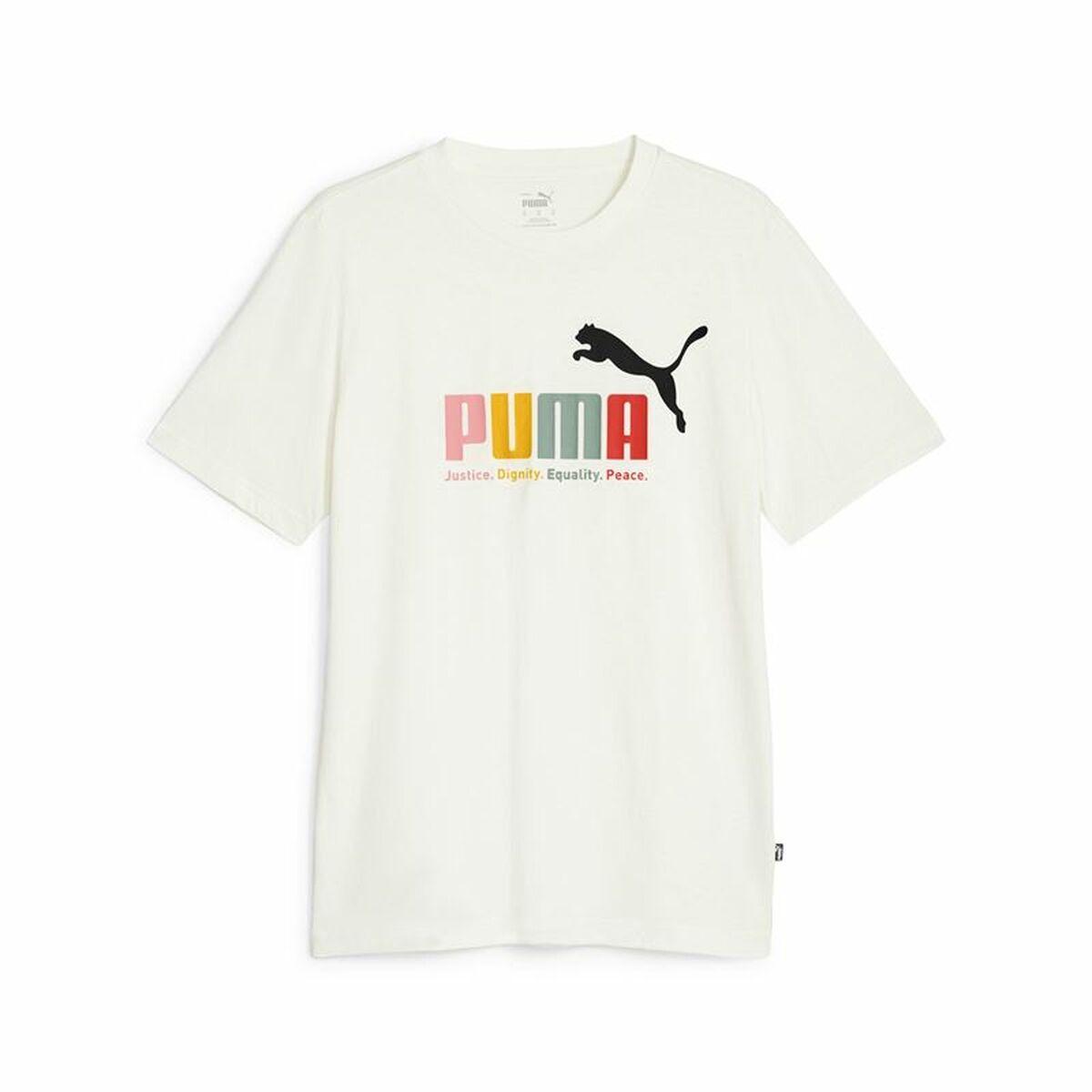 Kortærmet T-shirt til Mænd Puma Ess+ Hvid L