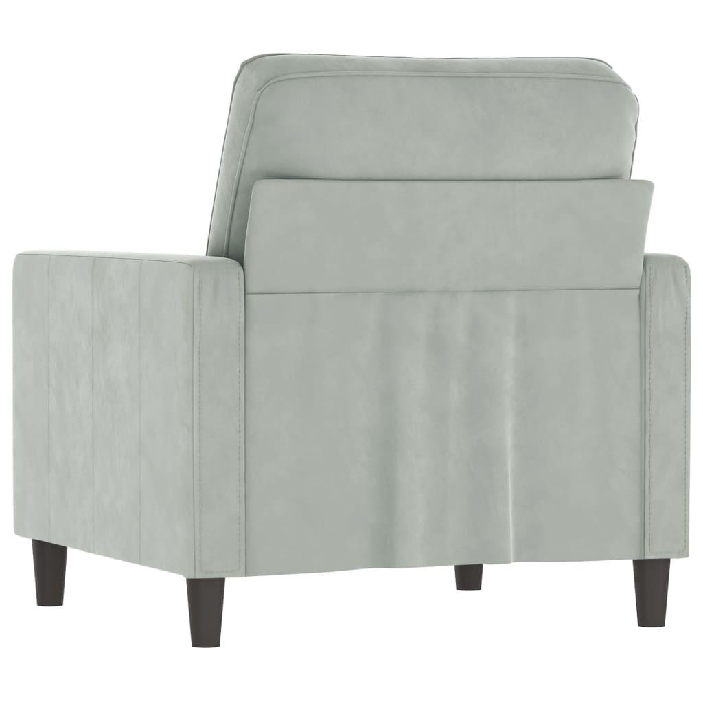Lænestol 60 cm velour lysegrå