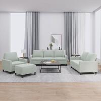 Sofasæt 4 dele med hynder velour lysegrå