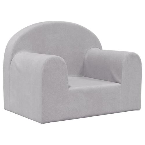 Sofa til børn blødt plys lysegrå (OUTLET A)