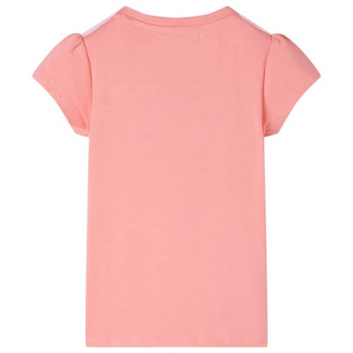 Børne-T-shirt med regnbueprint - koral 116