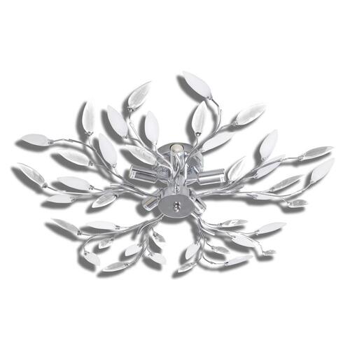 Loftslampe med krystalblade akryl E14 hvid og transparent