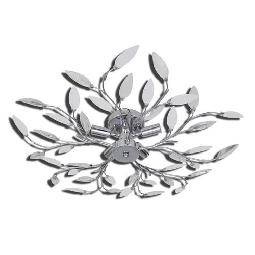 Loftslampe med krystalblade akryl E14 hvid og transparent