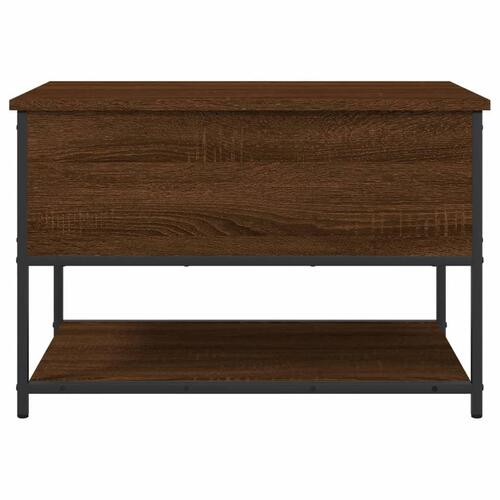 Opbevaringsbænk 70x42,5x47 cm konstrueret træ brun egetræsfarve