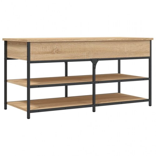 Skobænk 100x42,5x50 cm konstrueret træ sonoma-eg