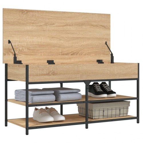 Skobænk 100x42,5x50 cm konstrueret træ sonoma-eg