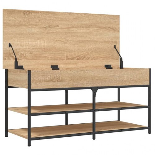 Skobænk 100x42,5x50 cm konstrueret træ sonoma-eg