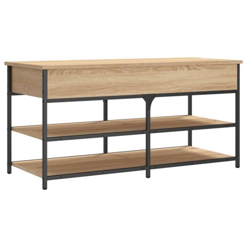 Skobænk 100x42,5x50 cm konstrueret træ sonoma-eg
