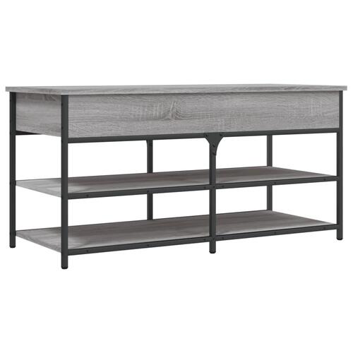 Skobænk 100x42,5x50 cm konstrueret træ grå sonoma-eg