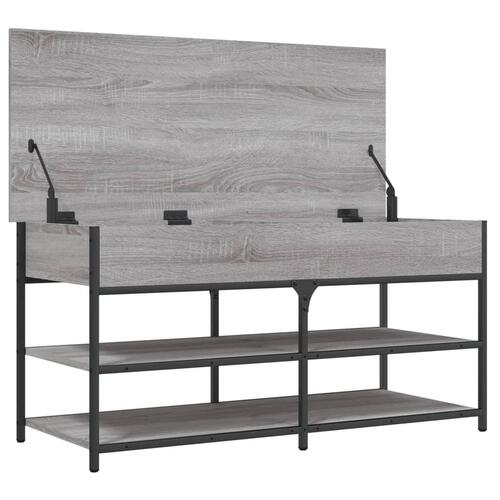 Skobænk 100x42,5x50 cm konstrueret træ grå sonoma-eg