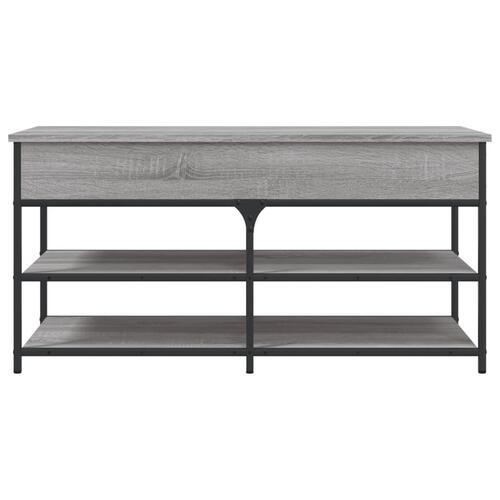 Skobænk 100x42,5x50 cm konstrueret træ grå sonoma-eg