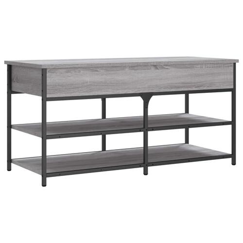 Skobænk 100x42,5x50 cm konstrueret træ grå sonoma-eg