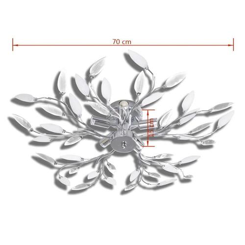 Loftslampe med krystalblade akryl E14 hvid og transparent
