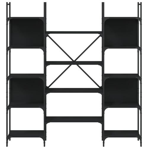 Bogreol 155,5x24x166,5 cm konstrueret træ sort
