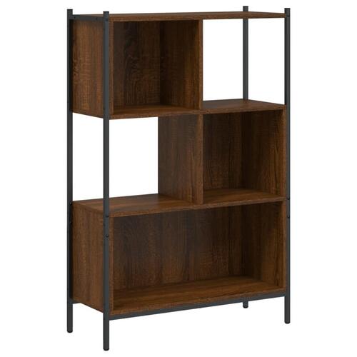 Bogreol 72x28x109 cm konstrueret træ brun egetræsfarve