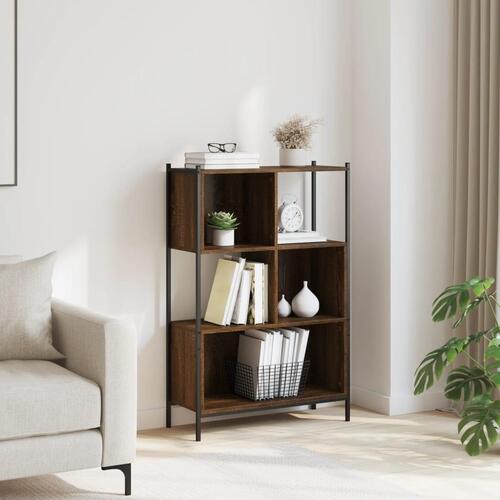 Bogreol 72x28x109 cm konstrueret træ brun egetræsfarve