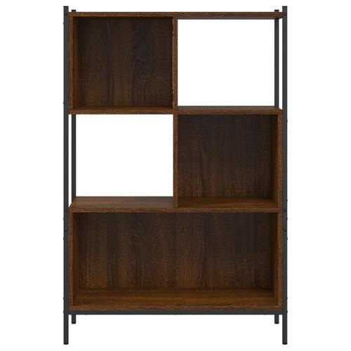 Bogreol 72x28x109 cm konstrueret træ brun egetræsfarve