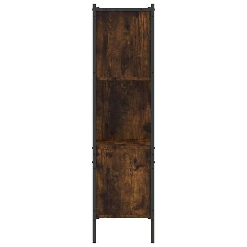 Bogreol 72x28x109 cm konstrueret træ røget egetræsfarve