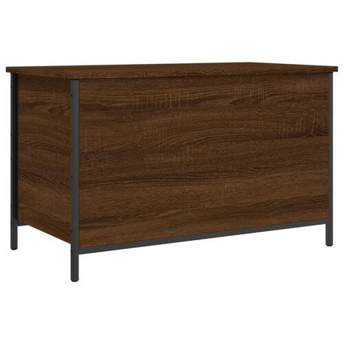 Opbevaringsbænk 80x42,5x50 cm konstrueret træ brun egetræsfarve