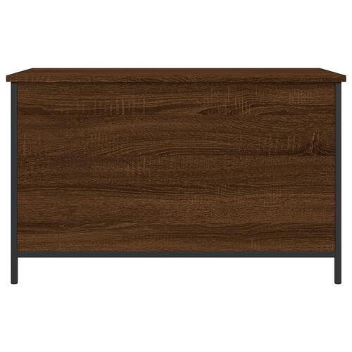 Opbevaringsbænk 80x42,5x50 cm konstrueret træ brun egetræsfarve