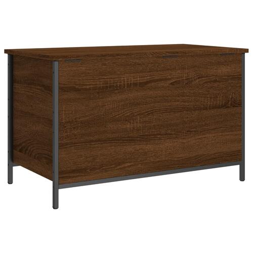 Opbevaringsbænk 80x42,5x50 cm konstrueret træ brun egetræsfarve