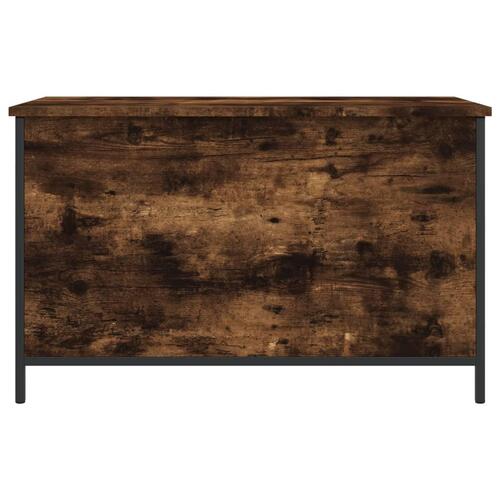 Opbevaringsbænk 80x42,5x50 cm konstrueret træ røget egetræ