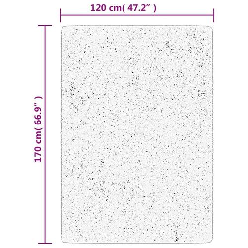 Gulvtæppe ISTAN 80x150 cm lang luv skinnende look cremefarvet