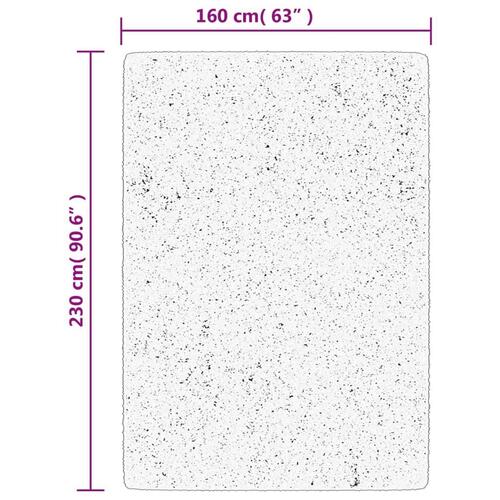 Gulvtæppe ISTAN 160x230 cm lang luv skinnende look cremefarvet