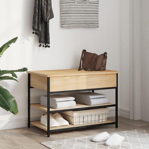 Skobænk 70x42,5x50 cm konstrueret træ sonoma-eg