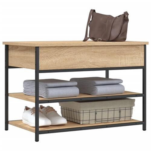 Skobænk 70x42,5x50 cm konstrueret træ sonoma-eg