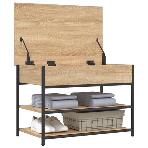 Skobænk 70x42,5x50 cm konstrueret træ sonoma-eg
