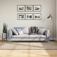 Gulvtæppe ISTAN 140x200 cm lang luv skinnende look beige